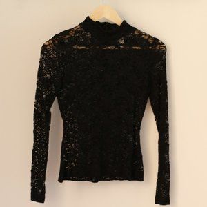 H&M black lace blouse